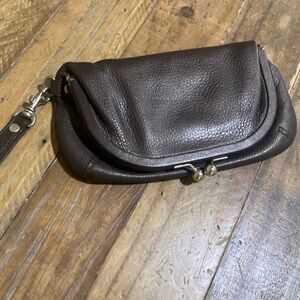 Hobo clutch wristlet, chocolate brown